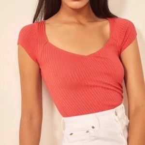 Reformation Betsie Top in Apple